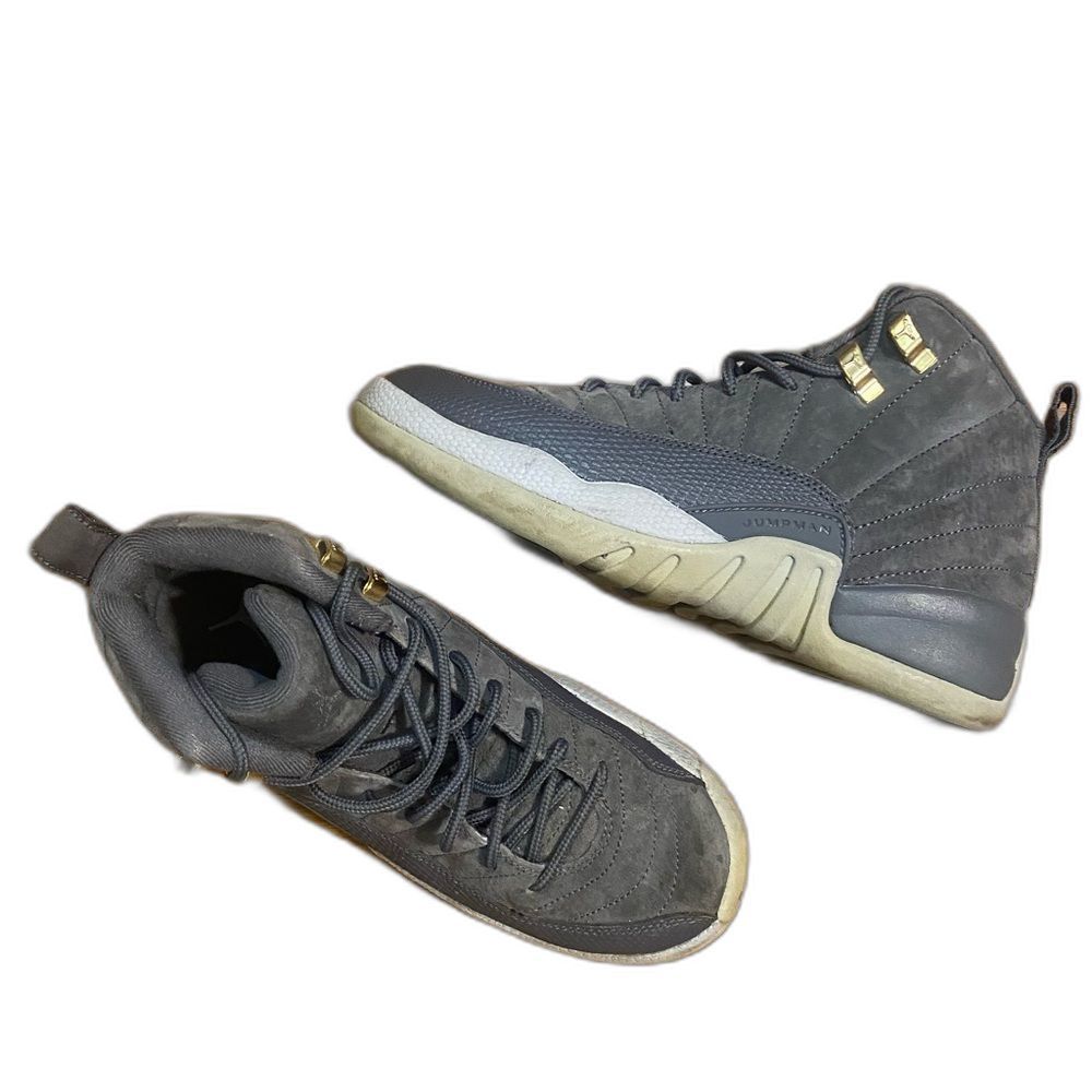 Limited Edition Air Jordan 12 Retro Dark Wolf Gray Suede High Tops Size 6y